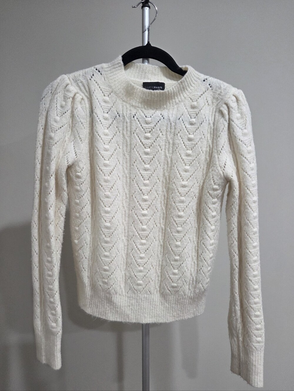 Lucy Paris Cream Cable-Stitch Sweater Sz.XS